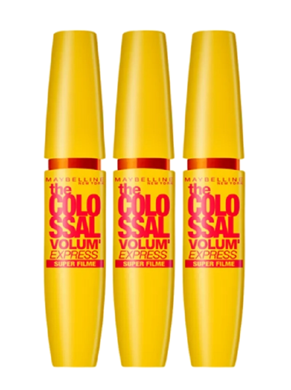Produto: Maybelline The Colossal Volum'Express Super Filme - Máscara para Cílios 9,2ml / Com 3 unidades