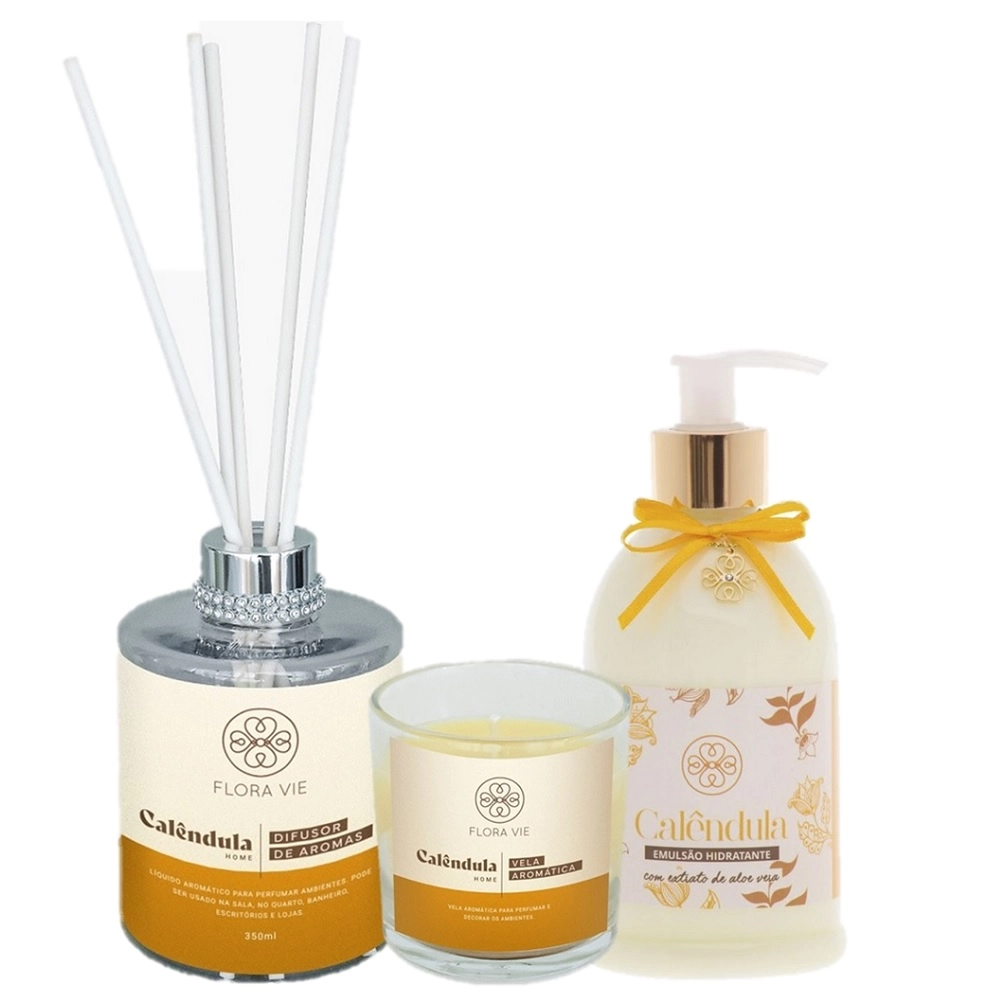 Produto: Kit Flora Vie Calendula Relaxante e Pele Hidratada (3 Produtos)