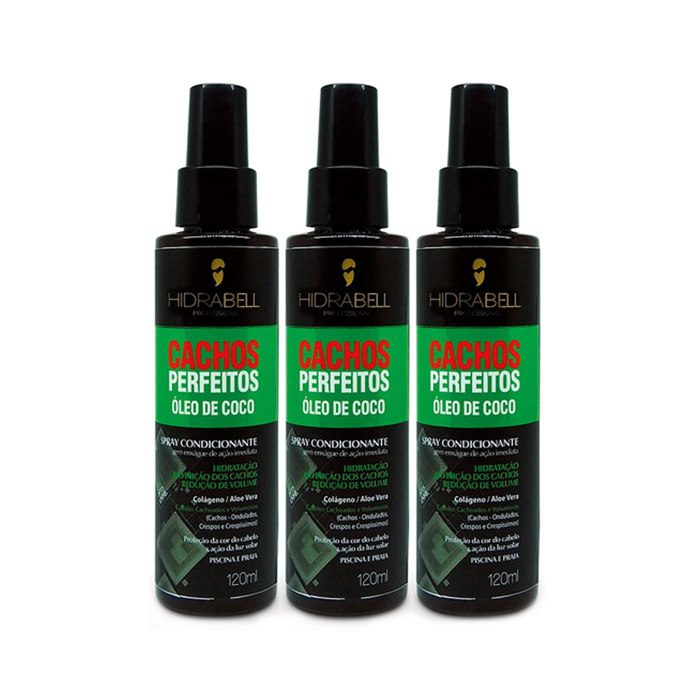 Produto: Kit Hidrabell Spray Cachos Perfeitos - Spray Condicionante 120ml (3 unidades)