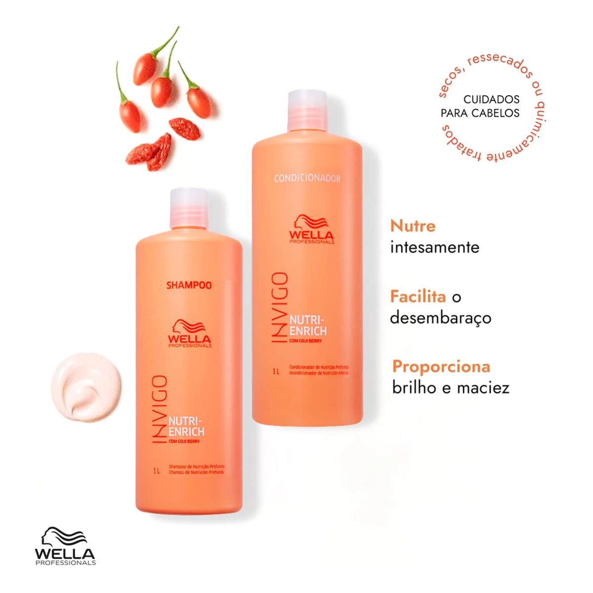 Produto: Kit Wella Professionals Invigo Nutri-Enrich e Oil Reflections Shampoo Condicionador 1L 5 Produtos