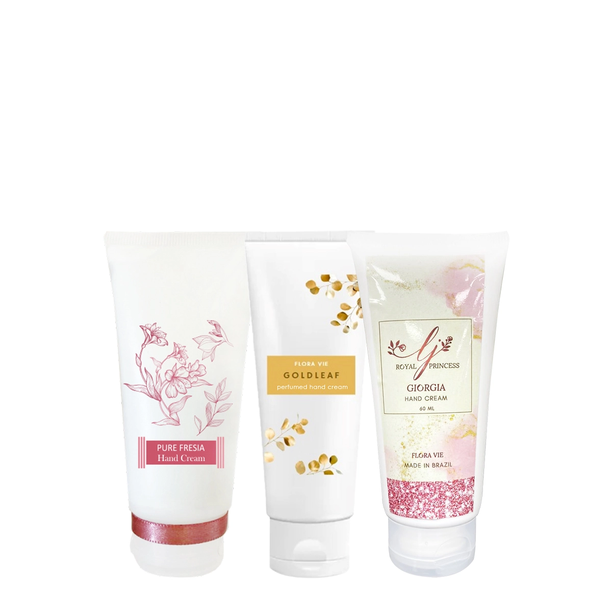 Produto: Kit Flora Vie Gold Leaf Pure Frésia e Royal Princess - Creme de Mãos  (3 produtos)