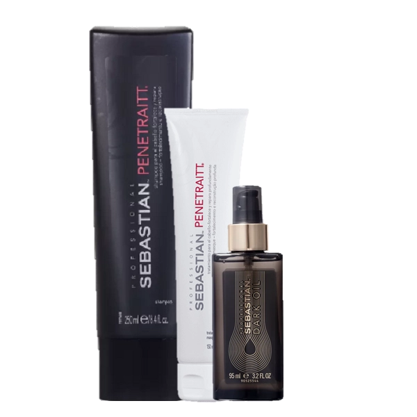 Produto: Sebastian Professional Penetraitt Shampoo 250ml Mascara 150ml e Dark Oil 95ml