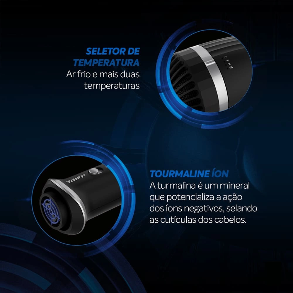 Produto: Escova Secadora Modeladora Íon Taiff Tourmaline 1200W 127V