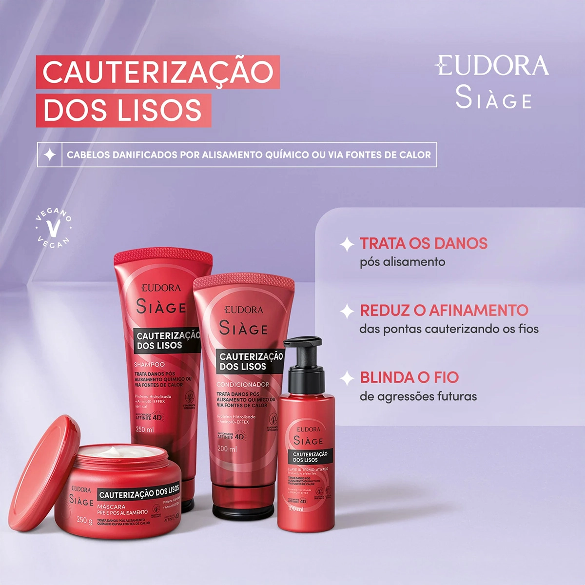 Produto: Kit Eudora Siàge Cauterização dos Lisos Shampoo Extra (2 unidades)