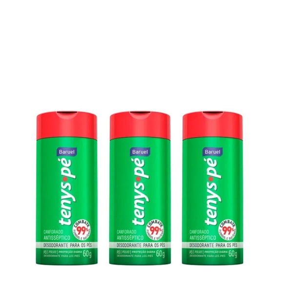 Produto: Tênys Pé Baruel - Talco Para Os Pés Canforado  60g 3 Unidades