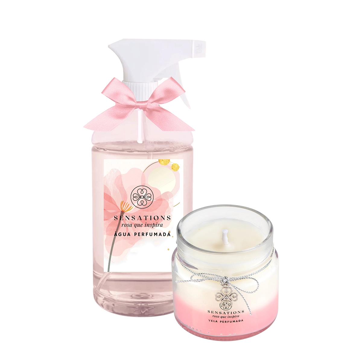 Produto: Kit Flora Vie Rosa Que Inspira Vela e Água Perfumada (2 produtos)