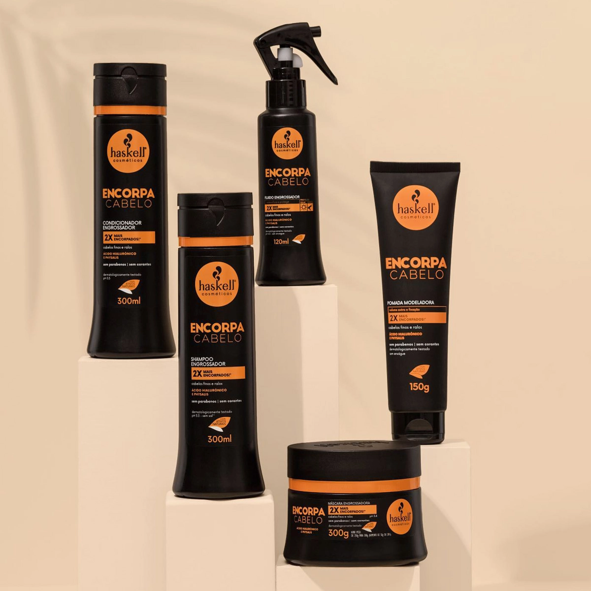 Produto: Kit Haskell Encorpa Cabelo Shampoo Condicionador e Lamelar Máscara líquida (3 produtos)