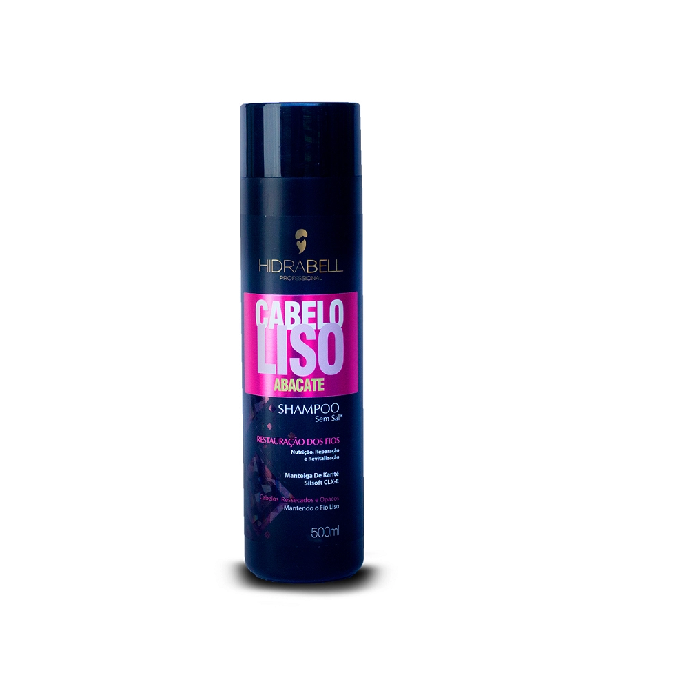 Hidrabell Cabelo Liso Abacate - Shampoo Sem Sal 500ml Produto: Hidrabell Cabelo Liso Abacate - Shampoo Sem Sal 500ml