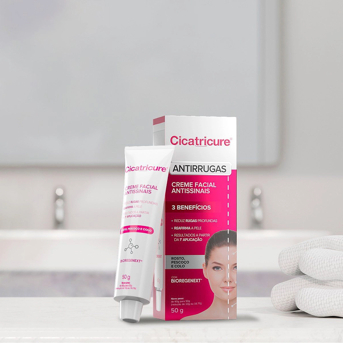 Produto: Kit Cicatricure Antissinais Anti-Idade Creme 50g Contorno Olhos 15g Água Micelar 380ml