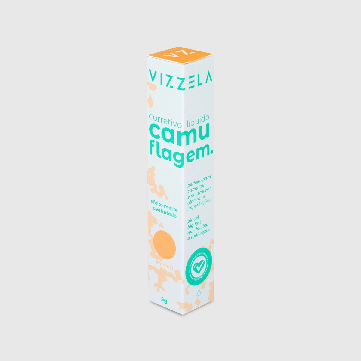 Produto: Corretivo Líquido Camuflagem Amarelo Vizzela 5g