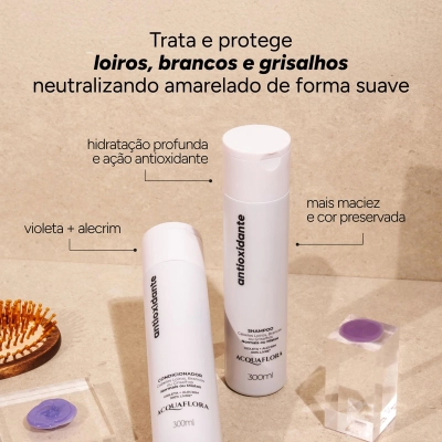 Kit Shampoo e Condicionador Acquaflora Antioxidante 300ml Produto Kit Shampoo e Condicionador Acquaflora Antioxidante 300ml