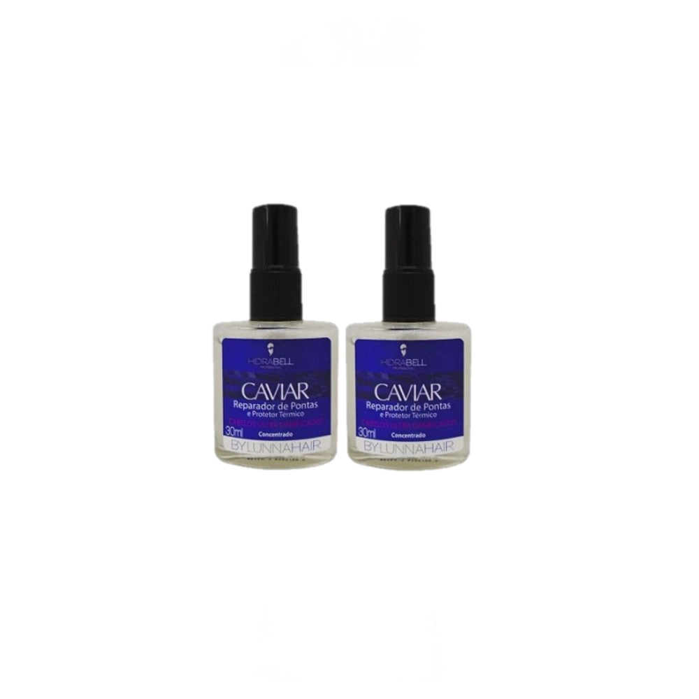 Kit Hidrabell Caviar By Lunna - Reparador De Pontas e Protetor Térmico 30ml (2 unidades) Produto: Kit Hidrabell Caviar By Lunna - Reparador De Pontas e Protetor Térmico 30ml (2 unidades)
