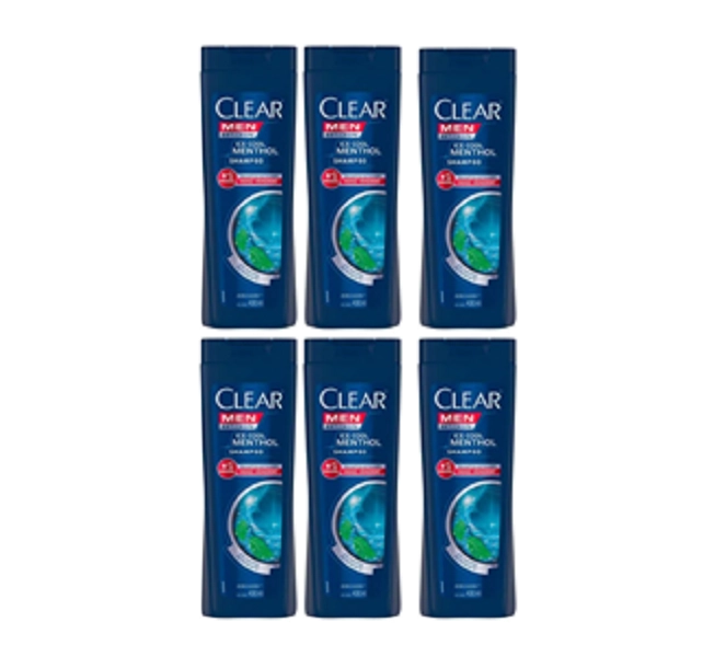 Clear Men Ice Cool Menthol shampoo 400ml C/6 Produto: Clear Men Ice Cool Menthol shampoo 400ml C/6