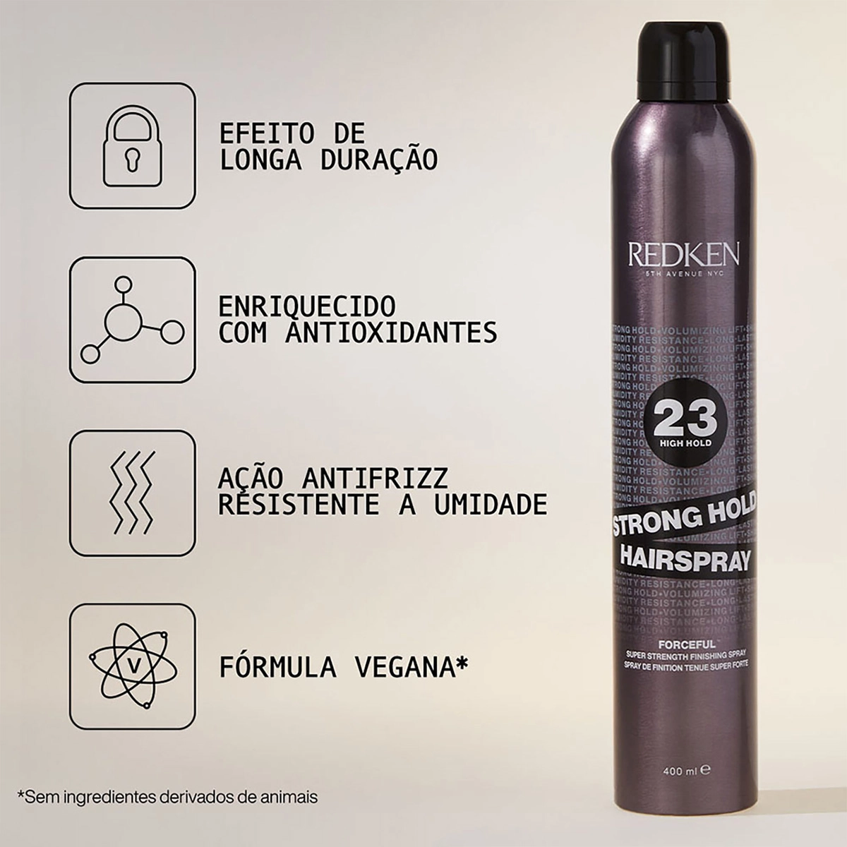 Produto: Spray Fixador Forceful 23 Strong Hold Redken Styling 400ml