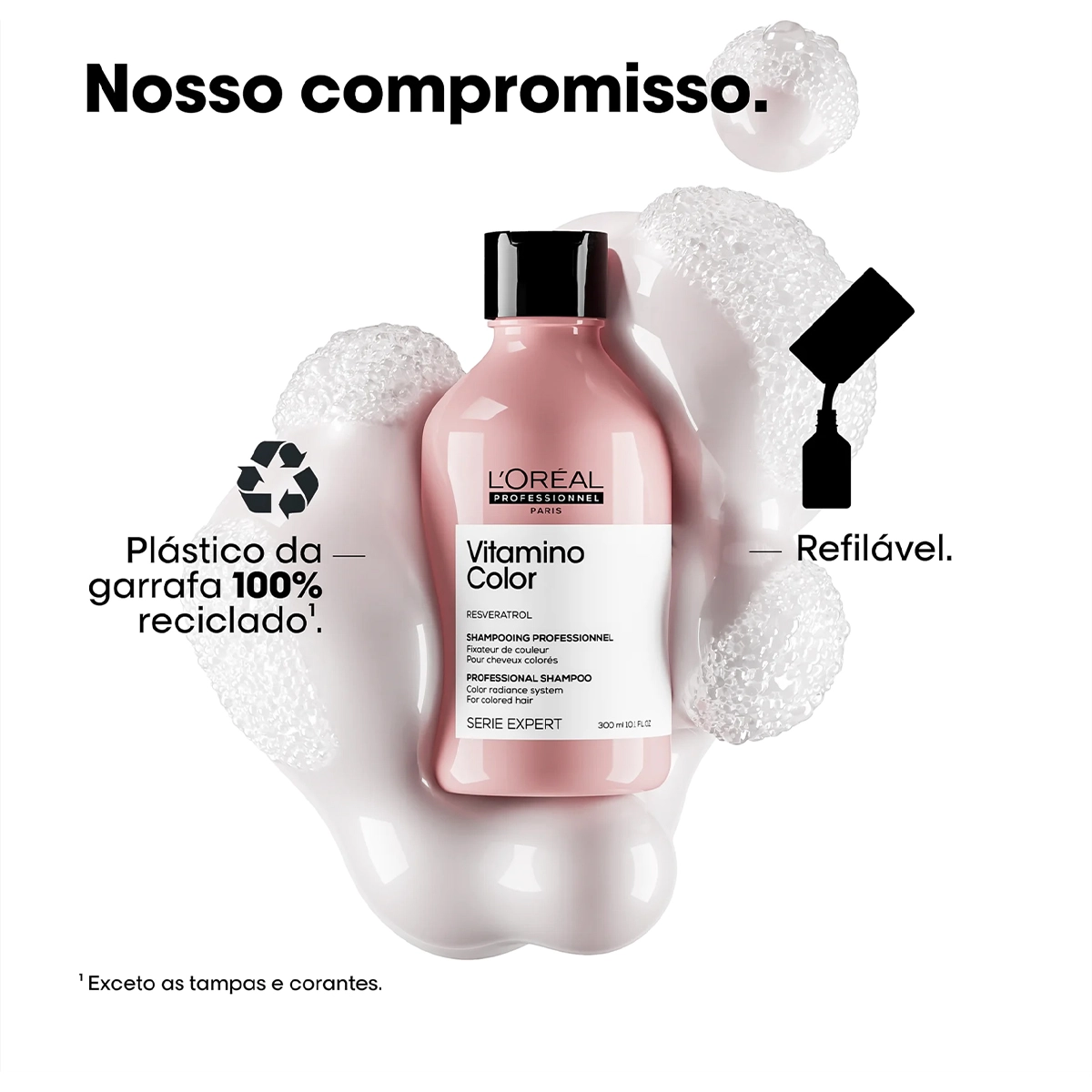 Produto: Kit L'Oréal Professionnel Vitamino Color Shampoo Máscara Refil (3 produtos)