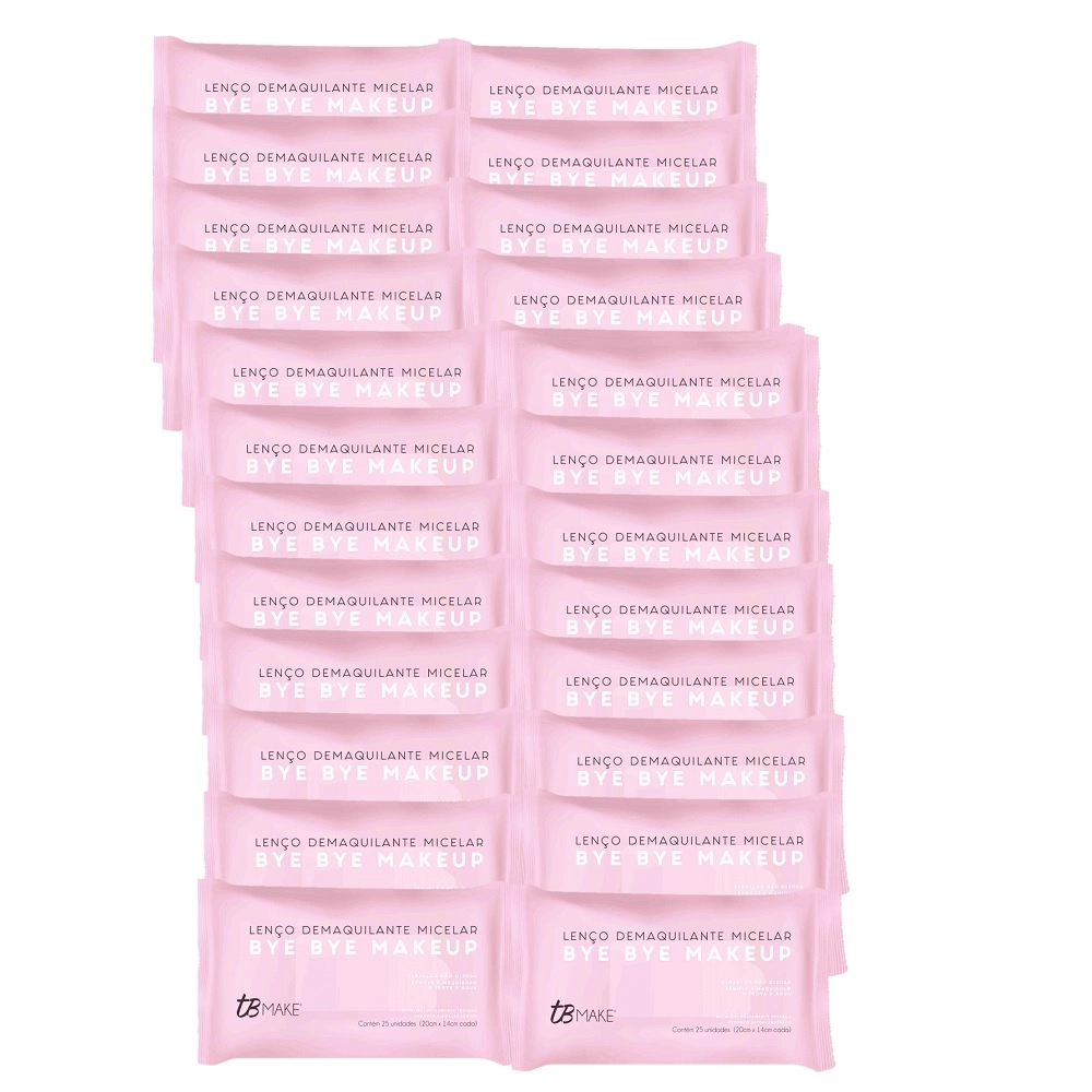 Kit TB Make Bye Bye Makeup - Lenco Demaquilante Micelar (24 Unidades) Produto: Kit TB Make Bye Bye Makeup - Lenco Demaquilante Micelar (24 Unidades)