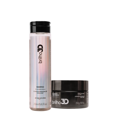 Kit Shampoo e Condicionador Acquaflora Brilho 3D 250ml e 250g Produto Kit Shampoo e Condicionador Acquaflora Brilho 3D 250ml e 250g