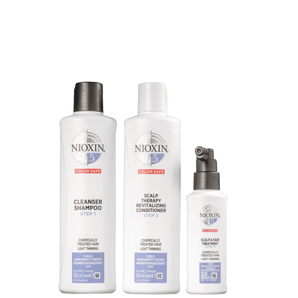 Produto: Kit Nioxin Sistema 5 Tratamento Contra Afinamento Capilar 300ml (3 Produtos)