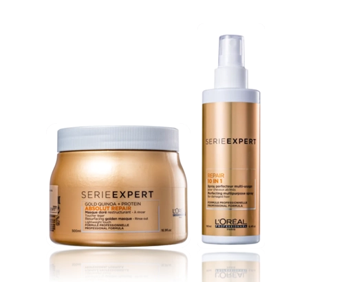 Produto: L'Oréal Professionnel Serie Expert Absolut Repair Gold Quinoa + Protein Golden Lightweight Máscara Capilar 500ml+Leave-i