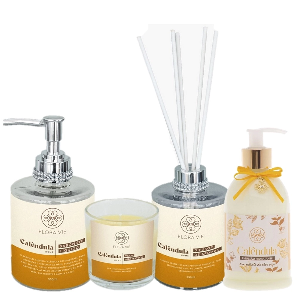 Produto: Kit Flora Vie Calendula Aroma Relaxante e Pele Perfumada (4 Produtos)