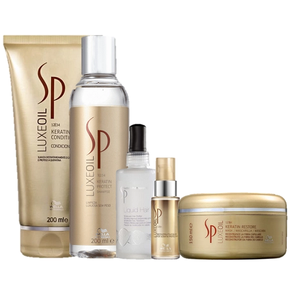 Produto: SP System Professional Luxe Oil Keratin Protect Duo 200ml Mascara 150ml Liquid Hair 100ml e Oleo Capilar 30ml
