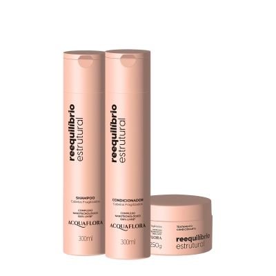 Kit Acquaflora Reequilíbrio Estrutural Home Care (3 produtos) Produto: Kit Acquaflora Reequilíbrio Estrutural Home Care (3 produtos)