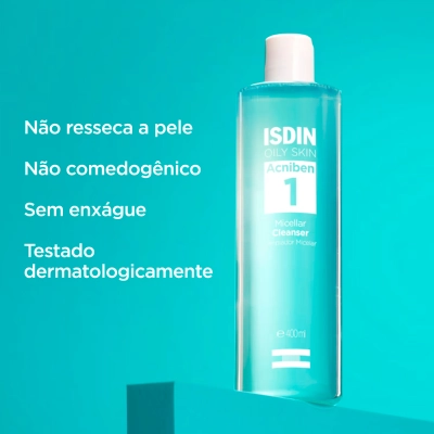 Água Micelar de Limpeza Facial Isdin Acniben 400ml Produto Água Micelar de Limpeza Facial Isdin Acniben 400ml