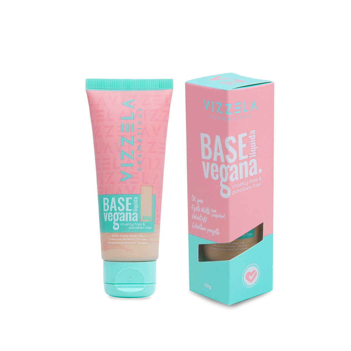 Produto: Base Líquida Vegana Matte Cor 02 Vizzela 30g