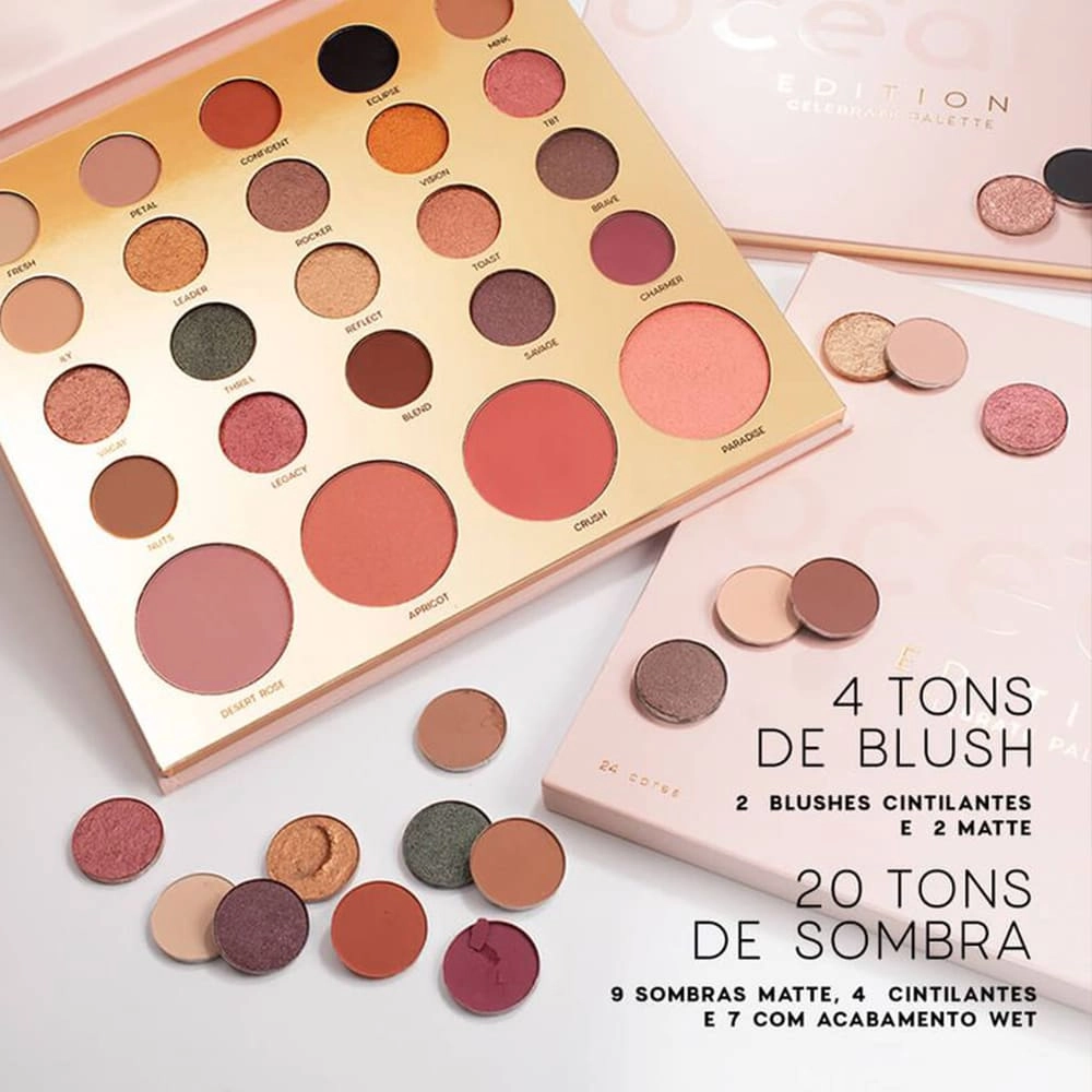 Produto: Kit Océane Edition Celebrate Palette e Hair Clip Marsala (2 produtos)