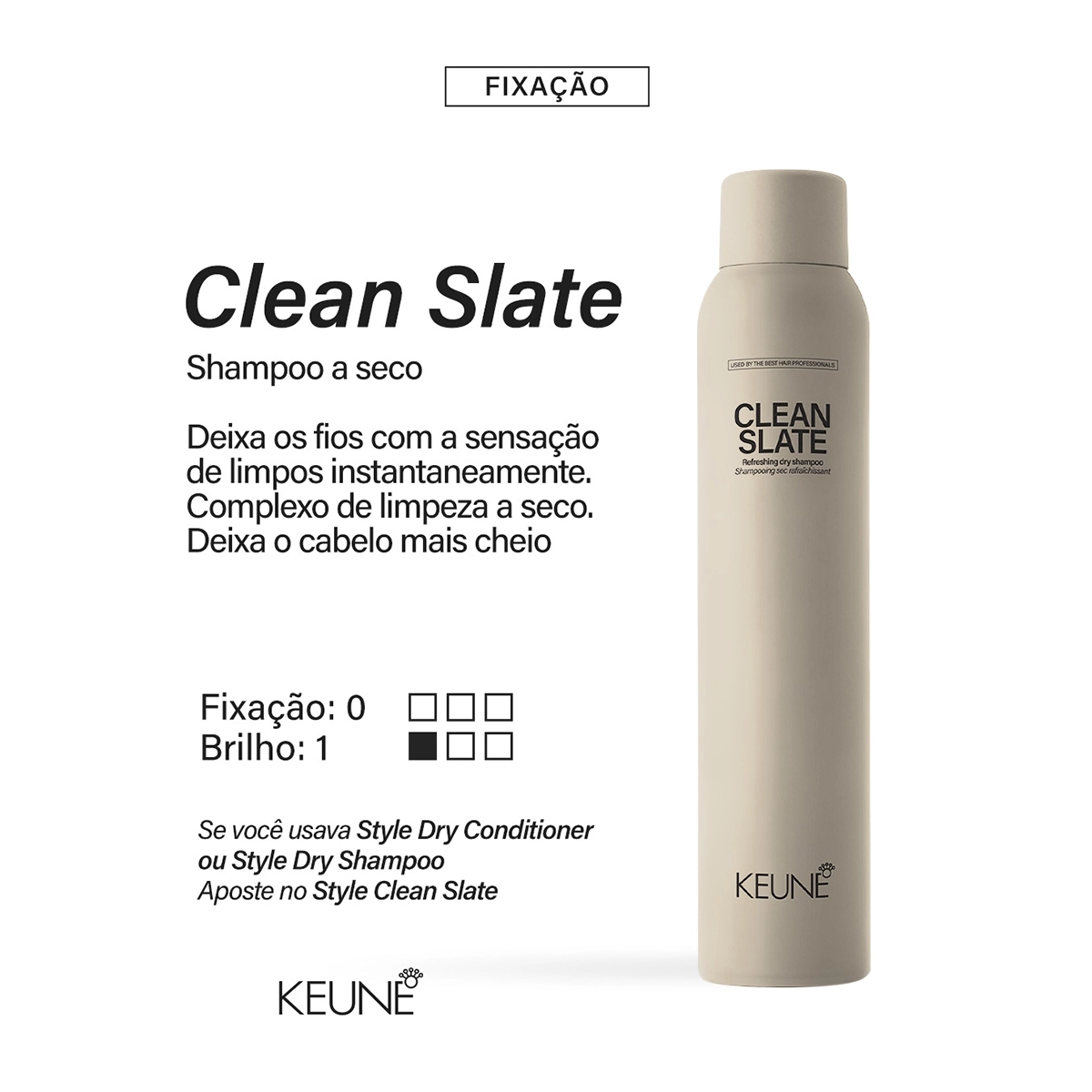 Produto: Shampoo a Seco Clean Slate Keune Style 200ml