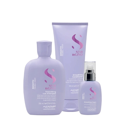 Produto: Kit Alfaparf Semi di Lino Smooth Shampoo Condicionador e Leave-in 3 Produtos