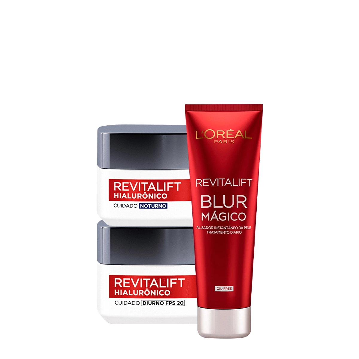 Produto: Kit L'Oréal Paris Revitalift  Hialurônico Dia Noite e Primer (3 produtos)