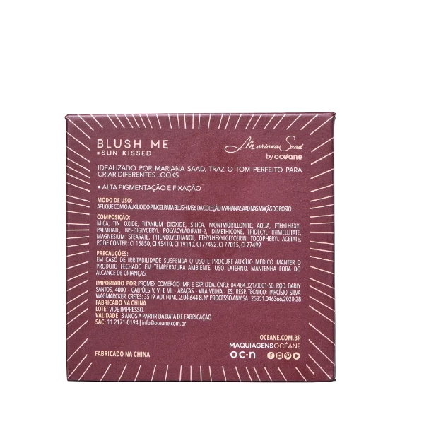 Blush Compacto Blush Me Sun Kissed Océane Mariana Saad 6,5g Produto Blush Compacto Blush Me Sun Kissed Océane Mariana Saad 6,5g