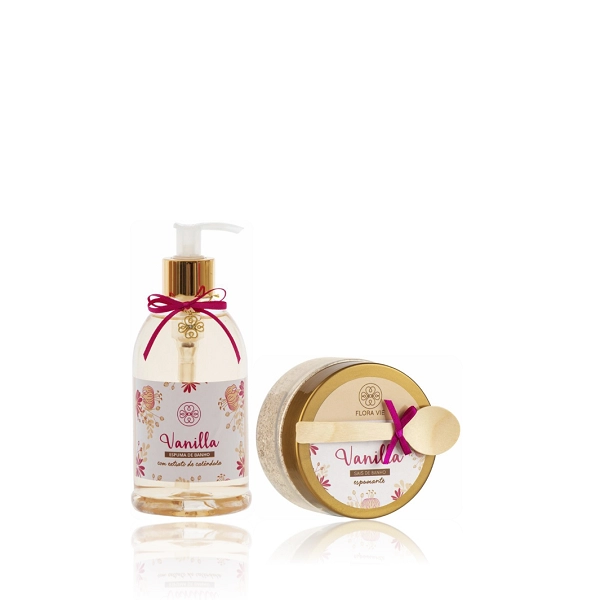 Produto: Flora Vie Vanilla Espuma de Banho 380ml e Sais de Banho 200g