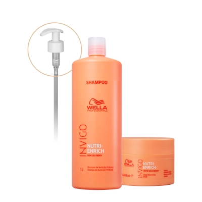 Produto: Kit Wella Professionals Nutri-Enrich Shampoo Máscara 150 Válvula Pump (3 produtos)