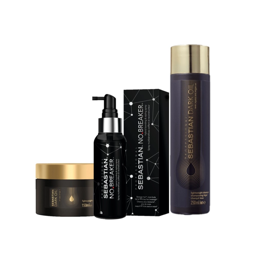 Kit Sebastian Professional Dark Oil No Breaker Shampoo Máscara Leave-in 250ml 150ml 100ml Produto Kit Sebastian Professional Dark Oil No Breaker Shampoo Máscara Leave-in 250ml 150ml 100ml