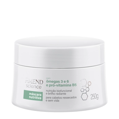 Amend Science Ômega 3 e 6 Pró-Vitamina B5 - Máscara Capilar 250g Produto: Amend Science Ômega 3 e 6 Pró-Vitamina B5 - Máscara Capilar 250g