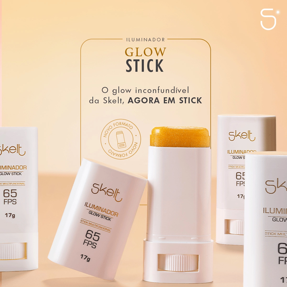 Produto: Iluminador em Bastão Glow Stick FPS 65 Skelt Cosmetics 17g