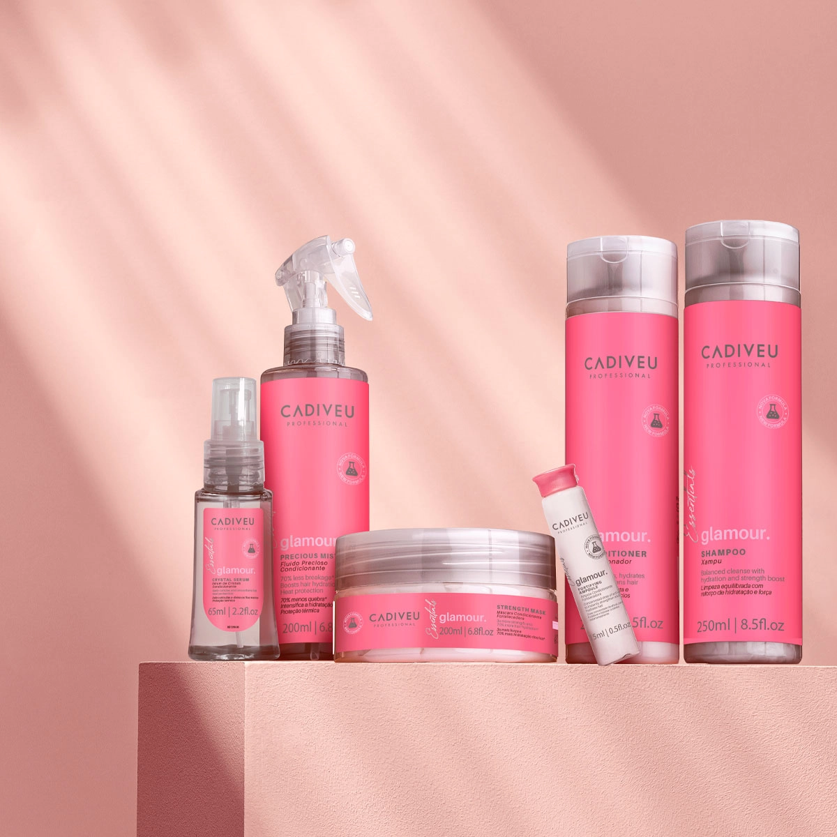 Produto: Kit Cadiveu Professional Essentials Glamour Shampoo Fluído Ampola e Açaí Oil 110 (4 produtos)