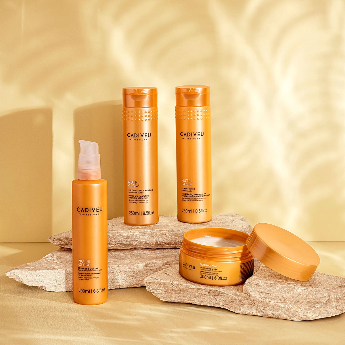 Produto: Kit Cadiveu Professional Nutri Glow Shampoo Condicionador Máscara Pré-Shampoo e Açaí Oil 110 (5 produtos)