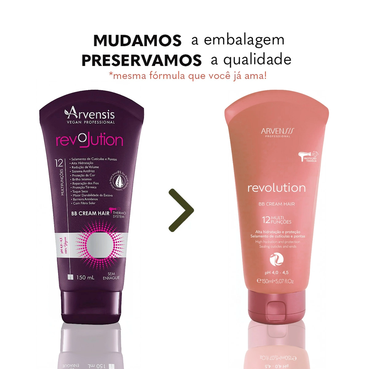 Produto: Leave-in Multifuncional Arvensis Revolution Bb Cream Hair 150ml