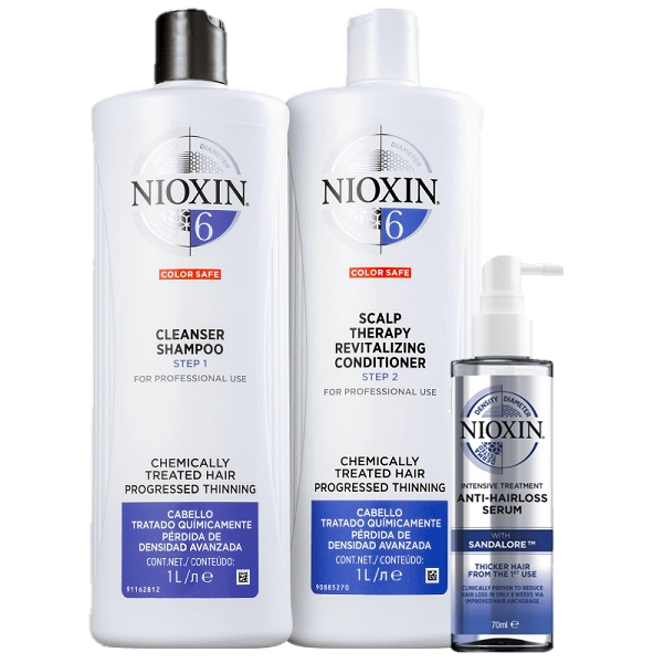 Produto: Nioxin Sistema 6 Cleanser Duo 1L e Serum Anti Hair 70ml 3 Produtos
