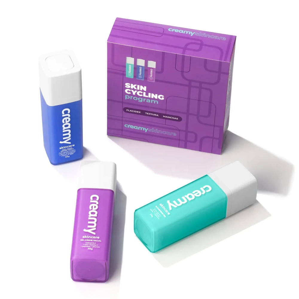 Produto: Kit Creamy Skincare Glicointense Peel Anti-Aging Peptide Cream e Anti-Idade (4 produtos)