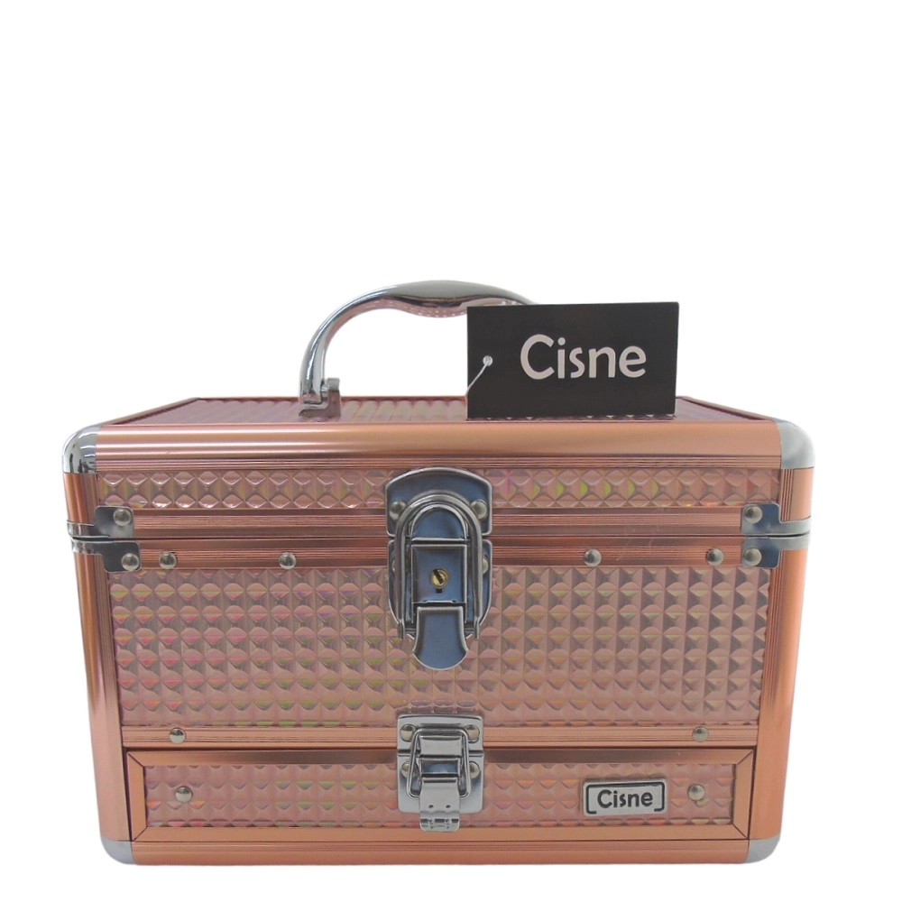 Produto: Cisne Maleta de Maquiagem Media Rose Gold - CSN A141