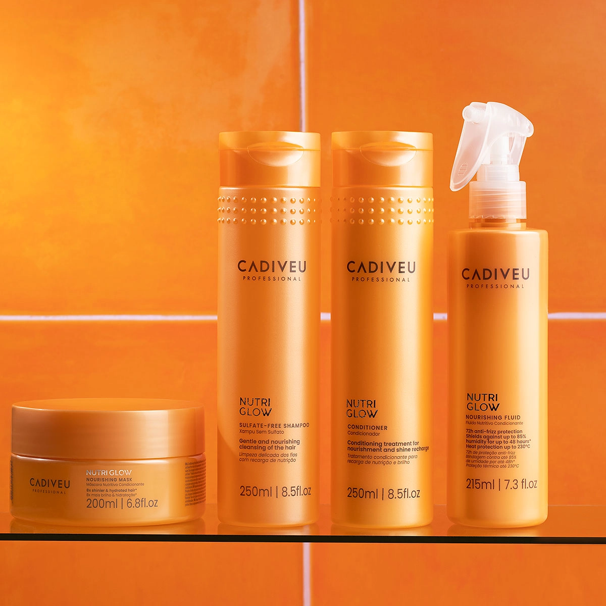 Produto: Kit Cadiveu Professional Nutri Glow Shampoo Condicionador Máscara P Fluído e Açaí Oil 110 (5 produtos)