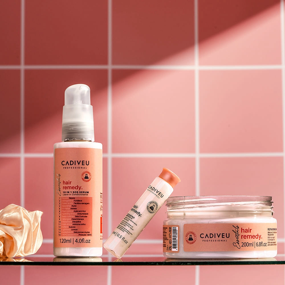 Produto: Kit Cadiveu Professional Hair Remedy leave-in Ampola e Máscara (3 produtos)