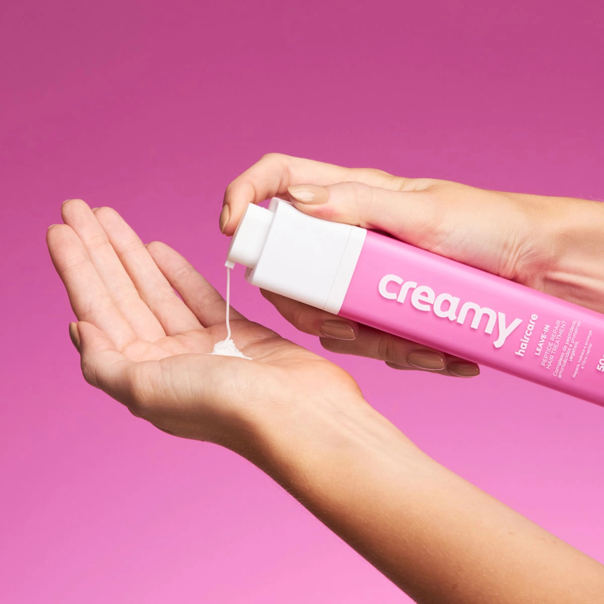 Produto: Kit Creamy Haircare Peptide Repair Leave-in e Meilys Faixa de Cabelo Laço Diva em Pelúcia (2 produtos)