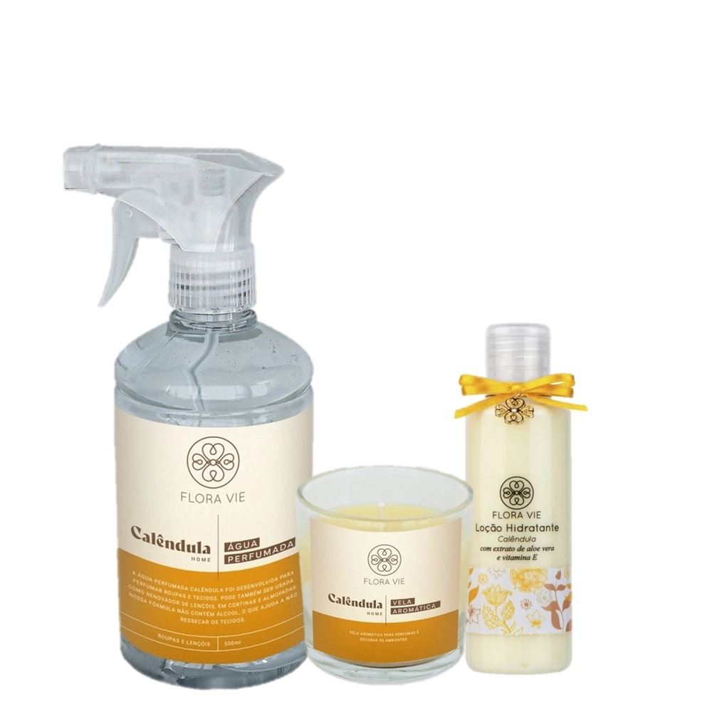 Kit Flora Vie Calendula Aromatizado e Pele Ressecada (3 Produtos) Produto: Kit Flora Vie Calendula Aromatizado e Pele Ressecada (3 Produtos)