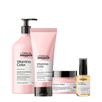 Produto: Kit L'Oréal Professionnel Vitamino Color Shampoo 750ml Condicionador 200ml Máscara 250g Óleo 30ml