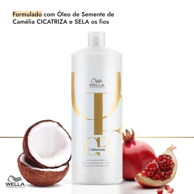 Produto: Kit Shampoo 1L e Máscara 150ml Wella Professionals Oil Reflections com Válvula Pump